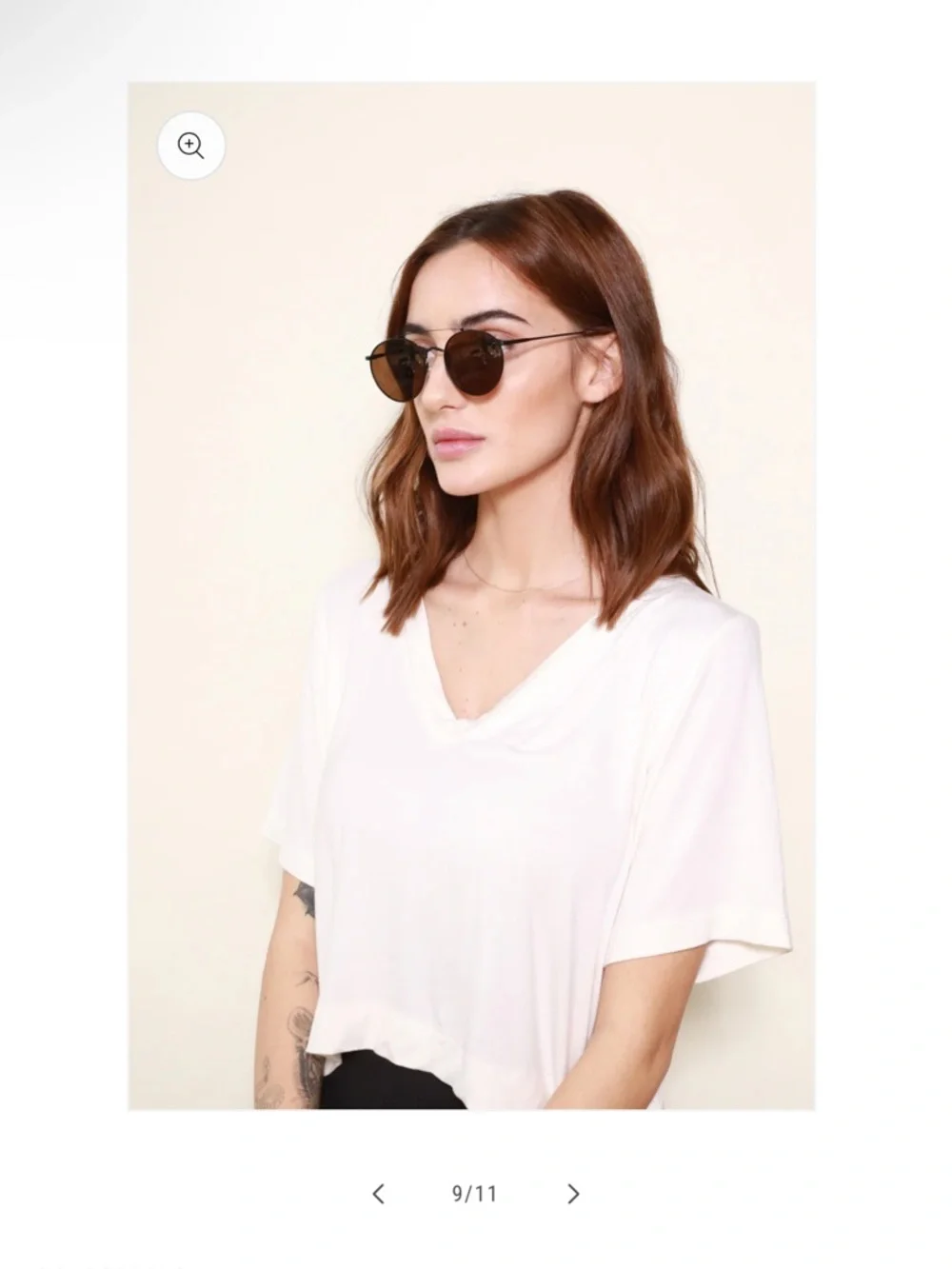 WONDERLAND INDIO Round Metal Frame Sunglasses in Black with Brown Lenses